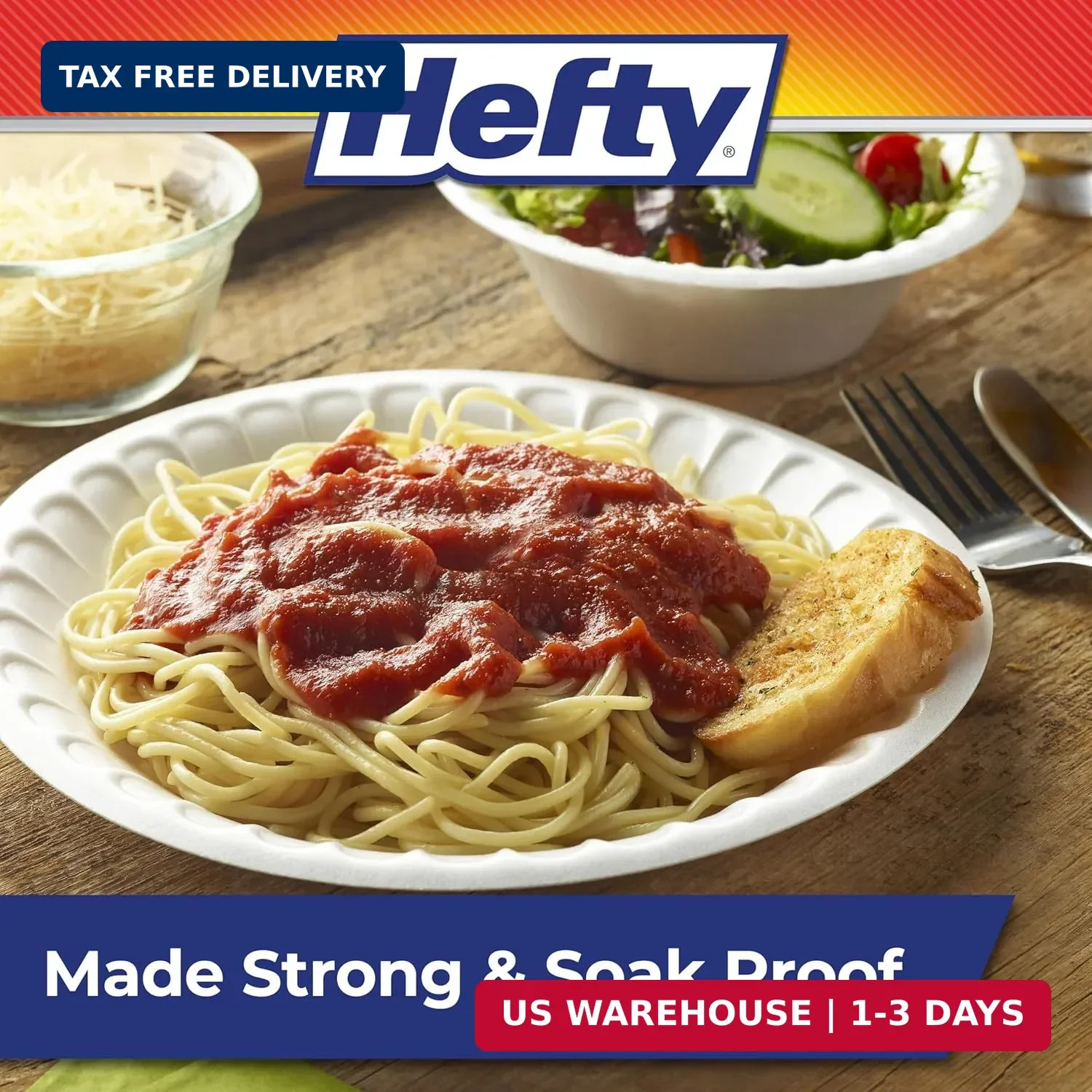 Hefty Everyday Soak Proof Disposable Foam Plates, 8.9 Inches, 100 Count, Disposa gallery