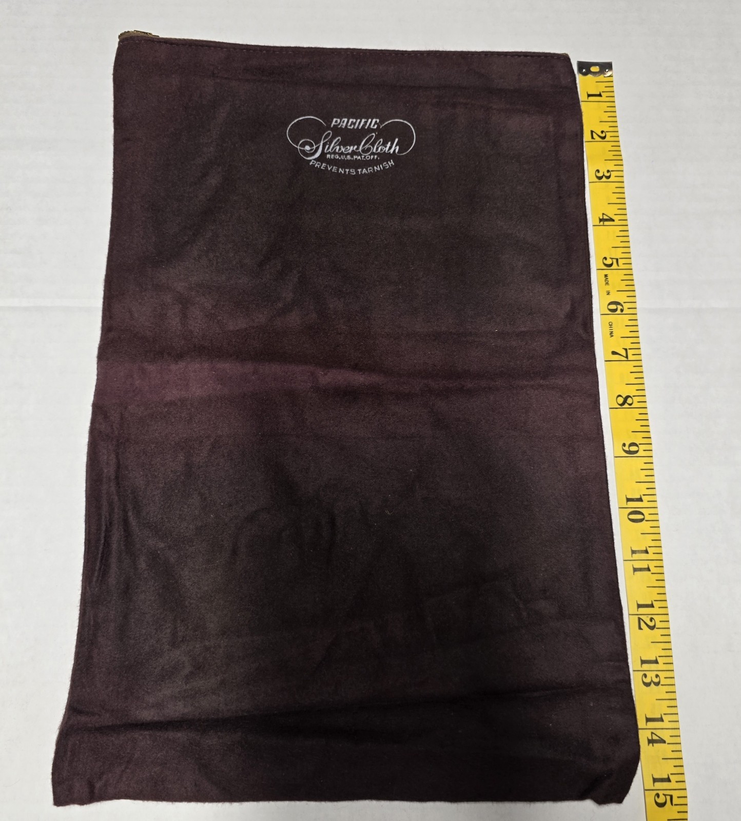 Pacific Silver Cloth Zippered Bag 15x10 Genuine Anti Tarnish One Compartment gallery