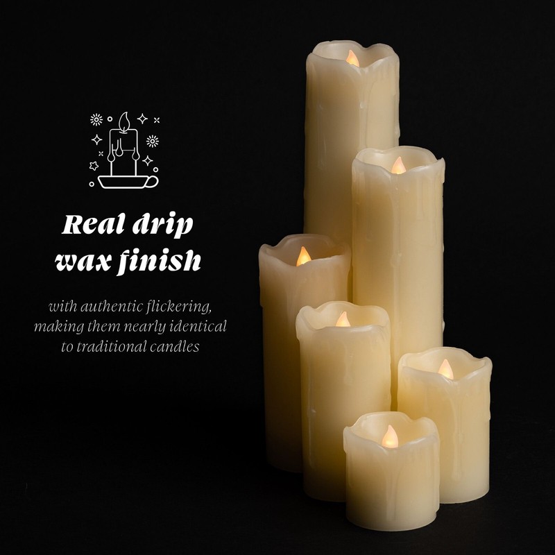 Halloween 6pc LED Timer Flameless Candles Flickering Wax Timer, Battery included gallery