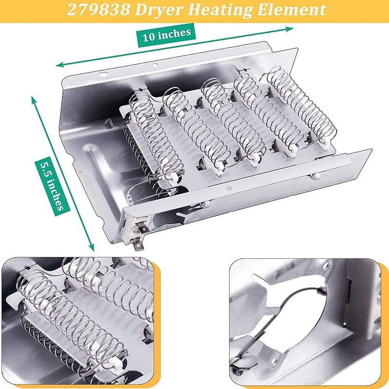 279838 3977767 Dryer Heating Element Kit Parts For Whirlpool Roper Kenmore Mayta gallery