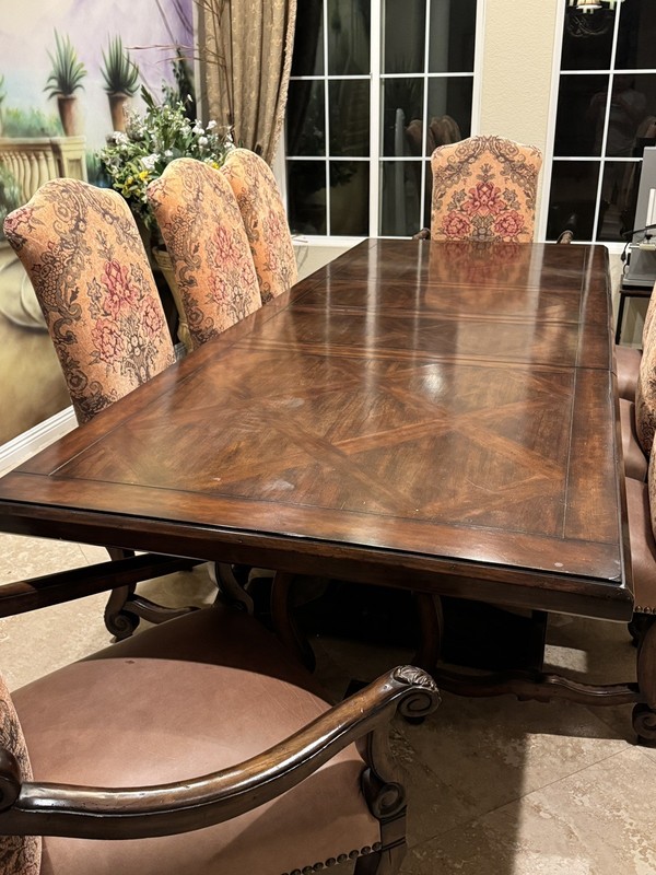 Dining Table set All Solid Wood. Table Extendable With 8 Chairs gallery