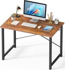 OLIXIS 40″ Computer Desk Modern Rust Metal Frame