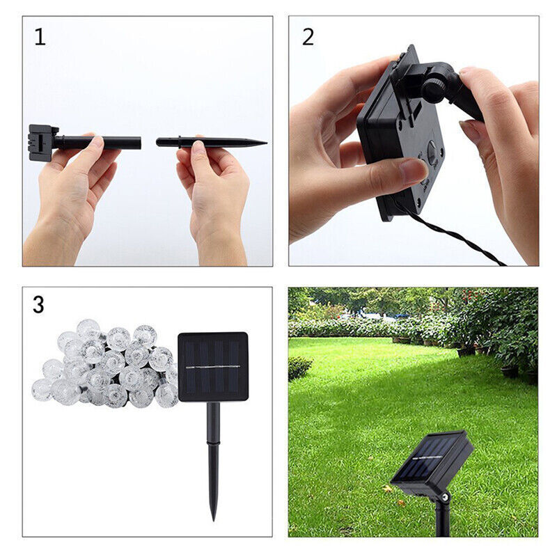 Solar Powered 30 LED String Light Garden Path Yard Decor Lamp Outdoor Waterproof gallery