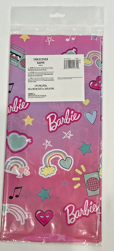 Barbie Dream Together Pink Plastic Rectangle Table Cover Measures 54"x96" NEW gallery