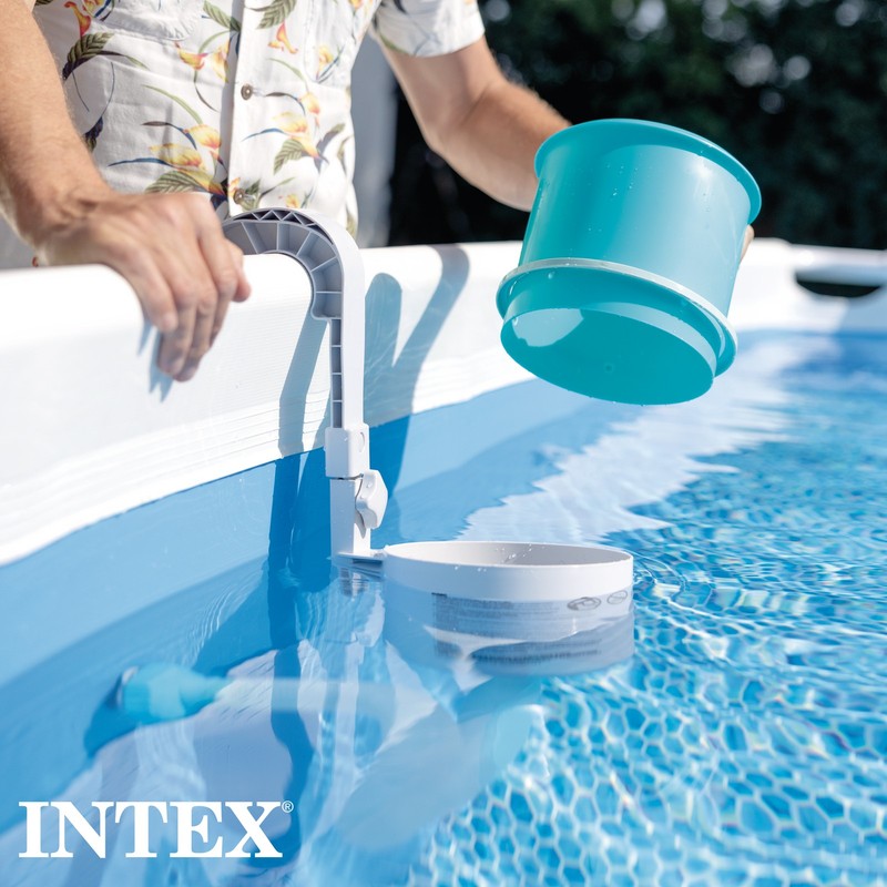 Intex Above Ground Pool Sand Filter Pump Bundled w/ Wall Mount Automatic Skimmer gallery