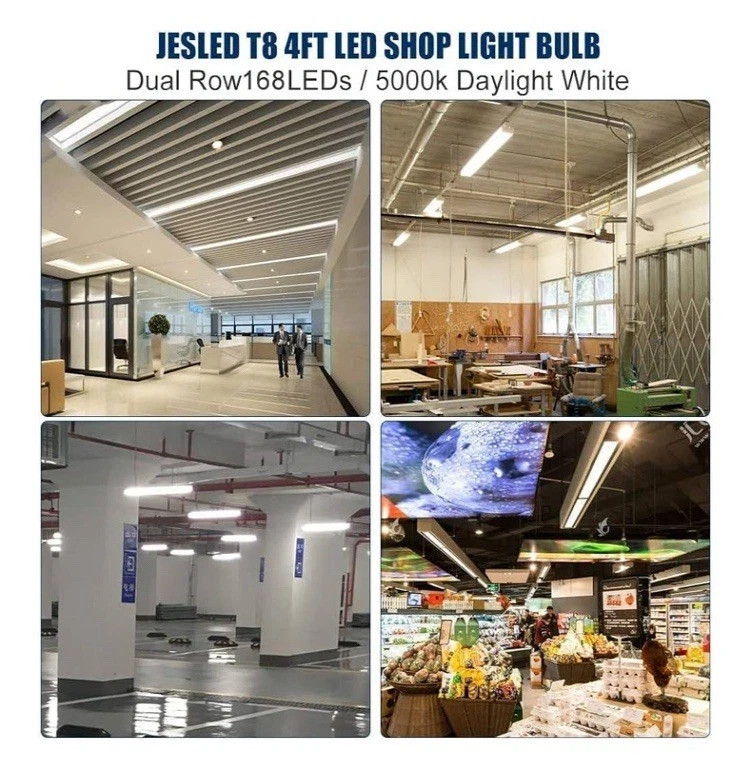 JESLED T8 4FT LED Type A+B Light Bulbs, 24W 5000K Daylight White Shoplight gallery