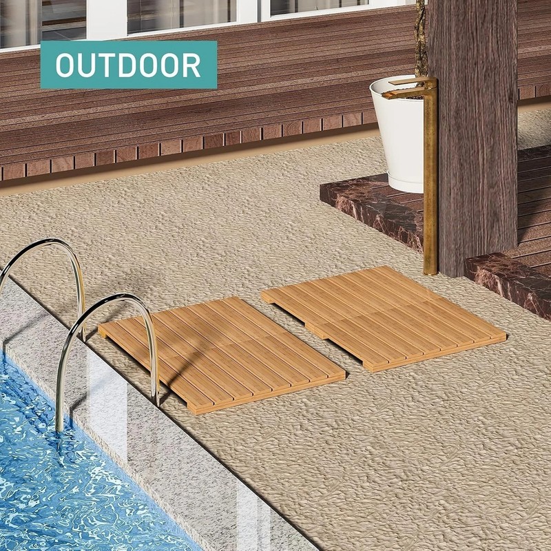 Space-Saving Foldable Bamboo Shower Mat - Heavy Duty & Maximum Safety Features gallery