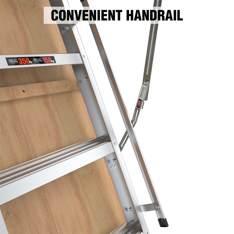 Folding Retractable Aluminum Attic Ladder Stairs Fits 7'8"-10'3" Ceiling Height gallery