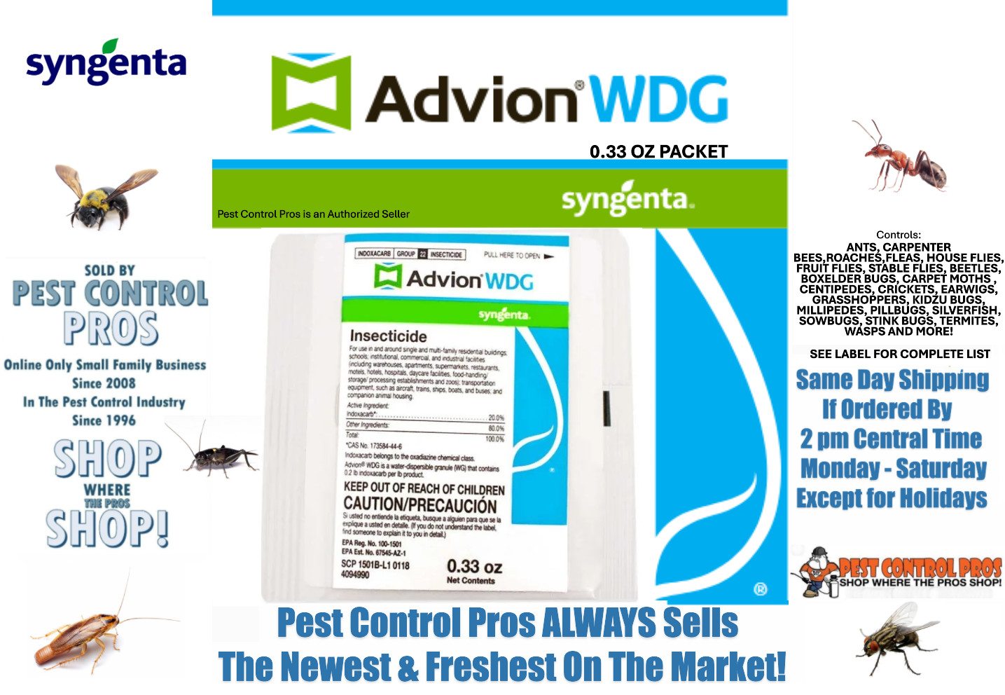 1 Pack Advion WDG Insecticide Insect Control Kill Roach Ants Etc SHIPS SAME DAY gallery