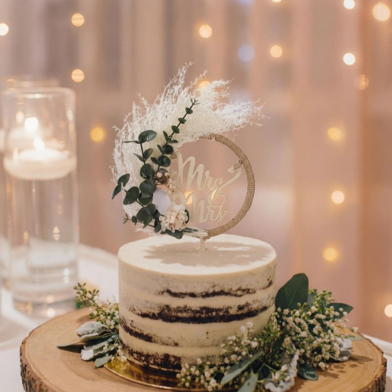 Fiwochic Eucalyptus Leaves Wedding Cake Topper Western Mr And Mrs Wedding Cake gallery