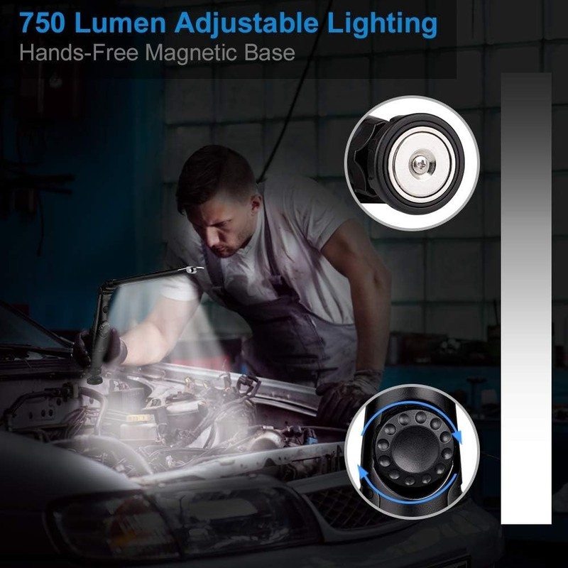 High-Quality 2 Pack Rechargeable 750 Lumens LED Work Lights - Ergonomic Design gallery