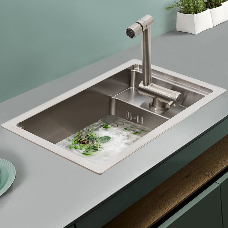 Workstation Ledge Inlay Horizontal and Vertical Installation Single Bowl W/Cover gallery