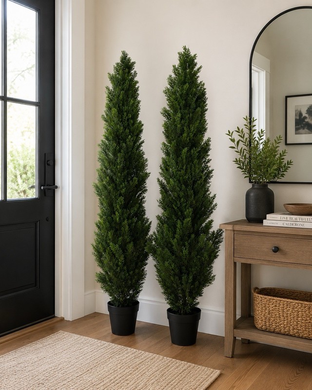 6' Cedar Pine Artificial Topiary Tree Home Decor UV (Indoor/Outdoor) Retail $245 gallery
