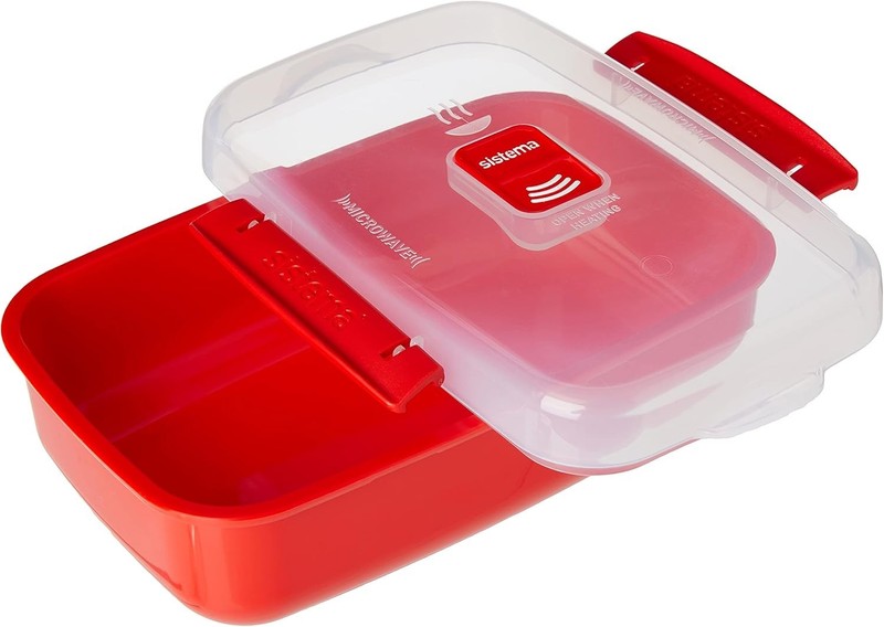Microwave Cookware Set: 4 Rectangular Containers with Steam Vents & Easy Tabs gallery
