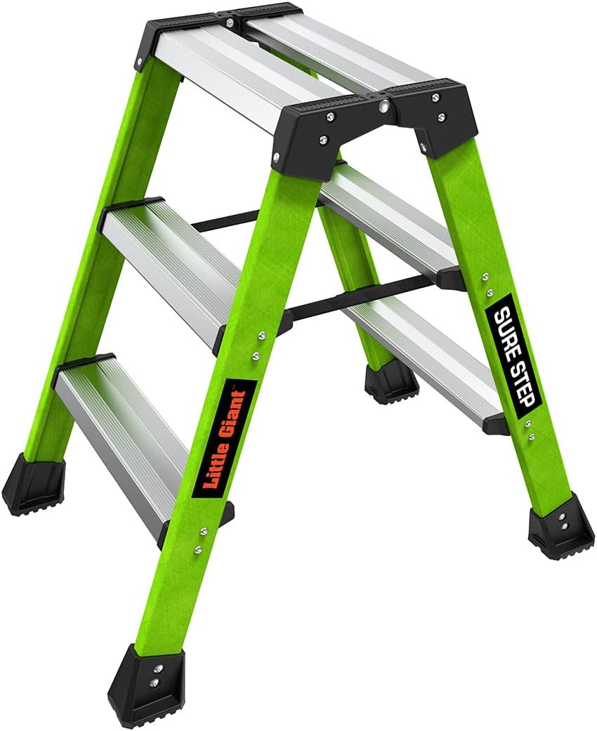 Ladders, Sure Step, 3-Step, Double-Sided Step Stool, Fiberglass, (11953), Type 1 gallery
