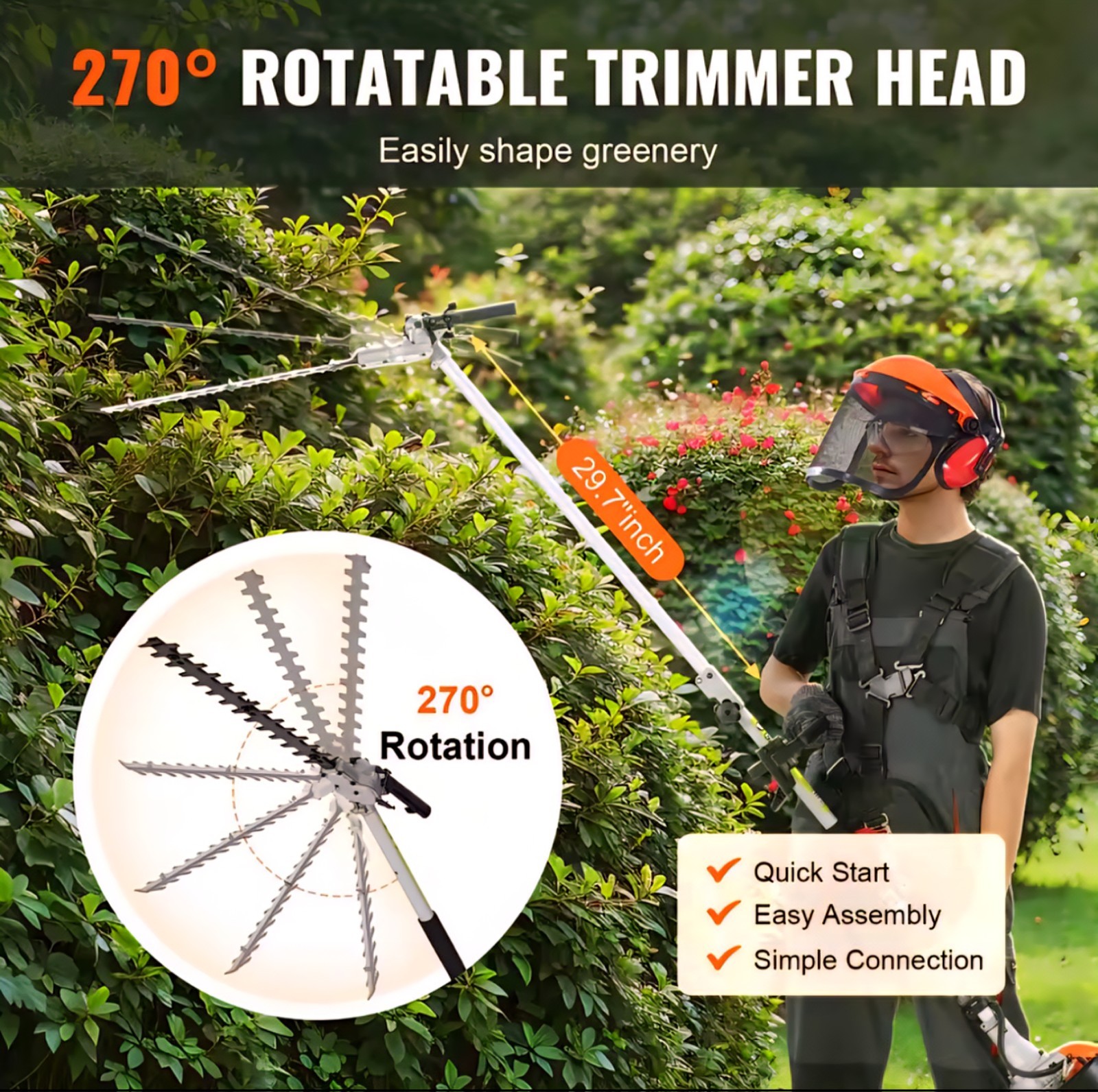 VEVOR 52CC 6‑in‑1 Gas Trimmer Set – Hedge, Saw, Weed & Brush Cutter gallery