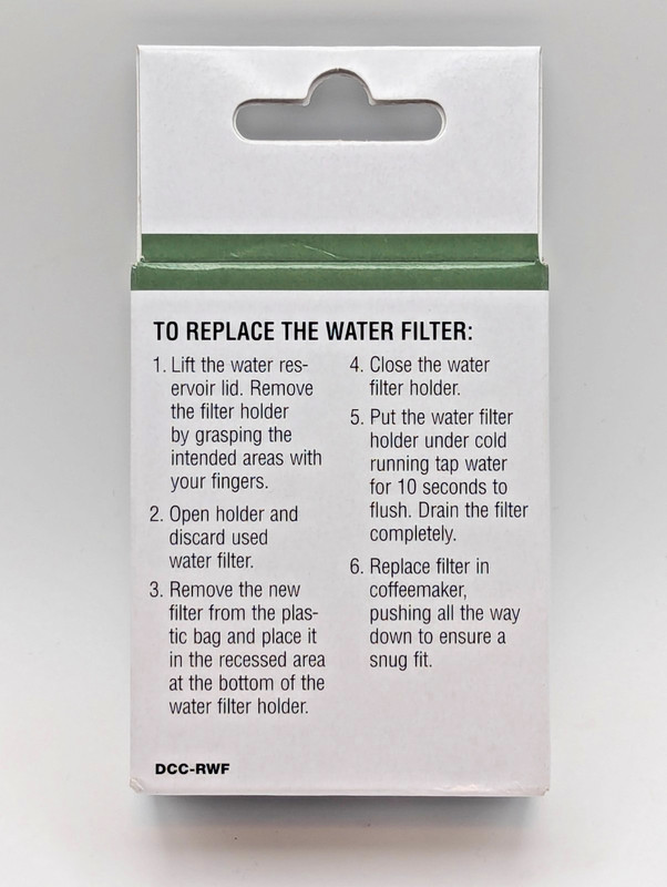 Cuisinart DCC-RWF Replacement Charcoal Water Filters 2 Pack New Sealed gallery