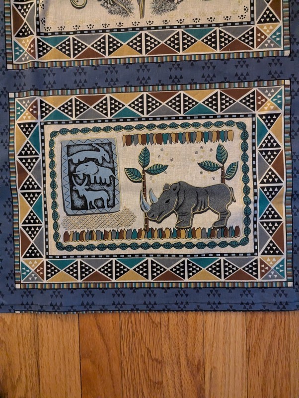 AFRICAN PRINT RECTANGLE TABLECLOTH FABRIC CAPETOWN 81X57 COTTON BLEND gallery