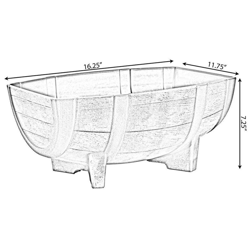 Rustic Wood-Look Plastic Half Barrel Flower Pot Garden Planter (Pack of 2) gallery