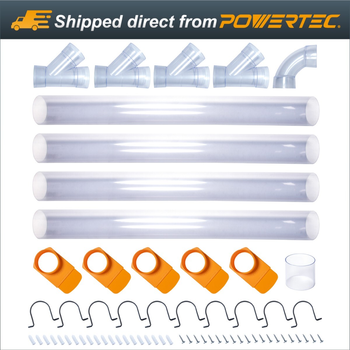 POWERTEC 70306 4 Inch Dust Collection Fittings Network with Hose Splice gallery