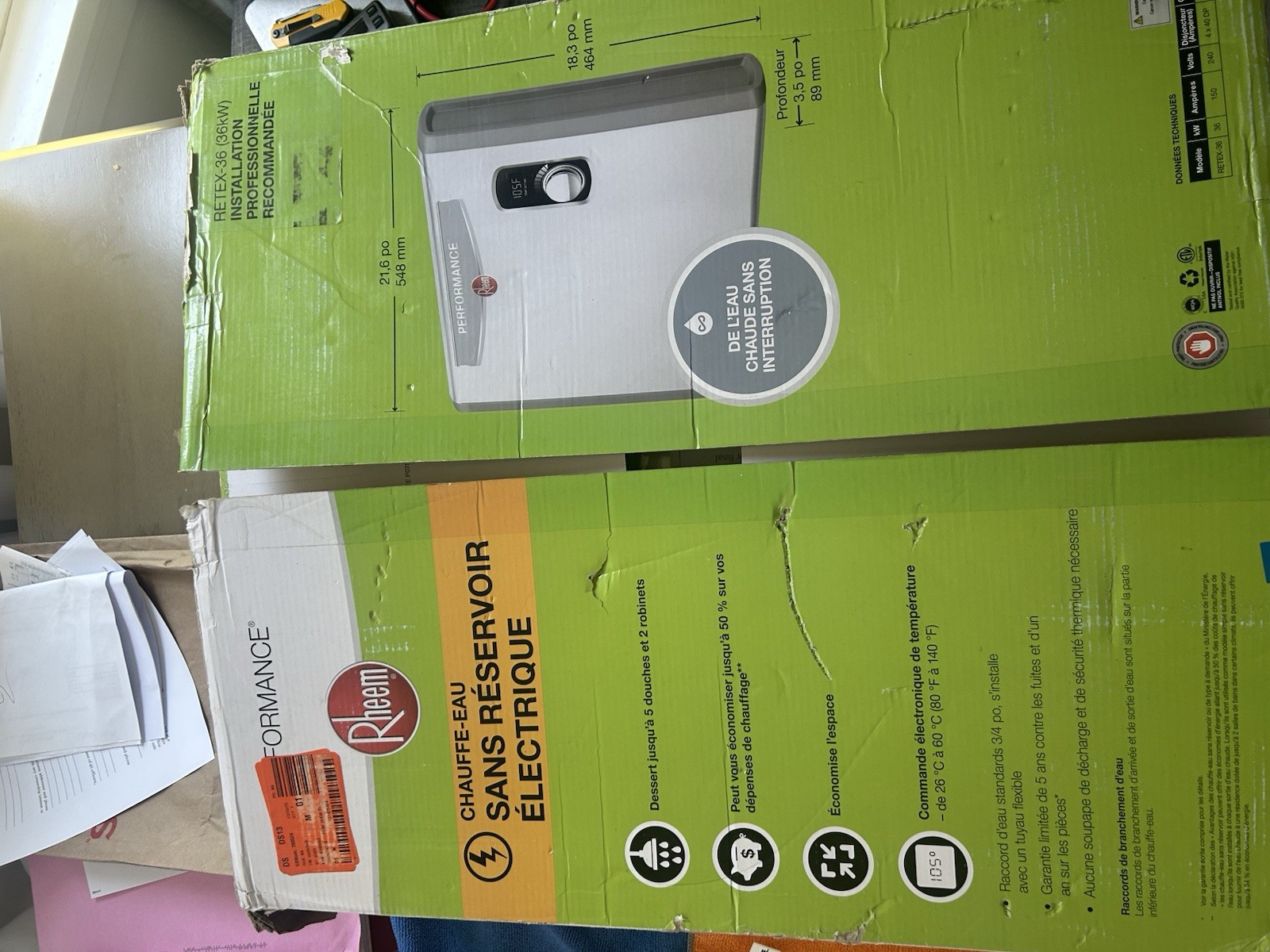 Rheem Performance 36kw Tankless Electric Water Heater - SIlver (RETEX-36) gallery