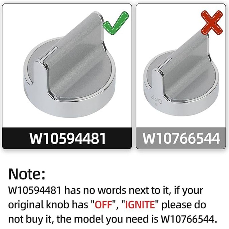 Stove Knobs W10594481 Replacements fit for Whirlpool Gas Stove Range Cooktop New gallery