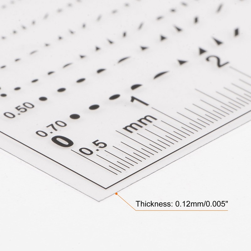 Transparency SEC Size Estimation Chart 8cm 0.2mm Diameter Area Line Width gallery
