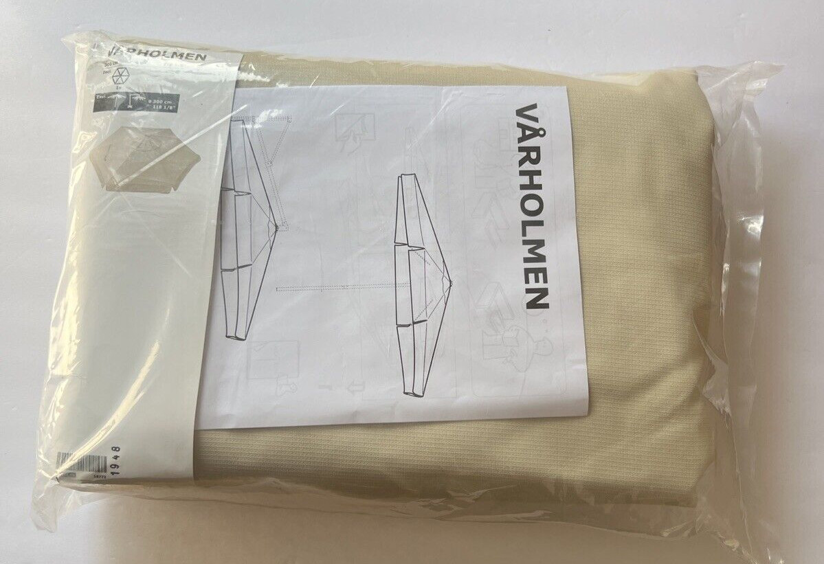 Ikea VARHOLMEN Umbrella Replacement Canopy 118 1/8" Beige 404.454.05 NEW gallery