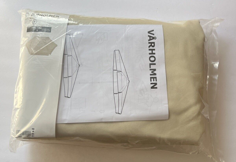 Ikea VARHOLMEN Umbrella Replacement Canopy 118 1/8" Beige 404.454.05 NEW gallery