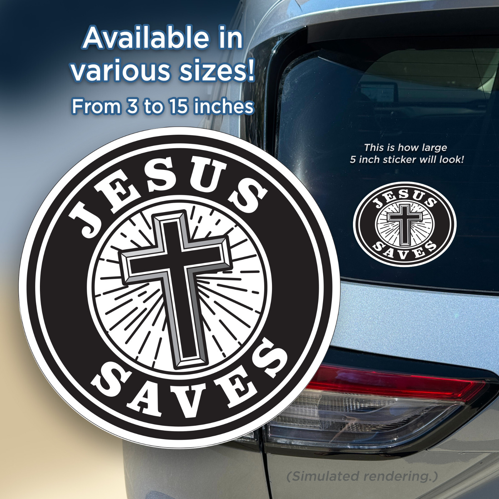 JESUS SAVES | Sticker | Bumper Window Sticker | Vinyl Sticker | Decal gallery