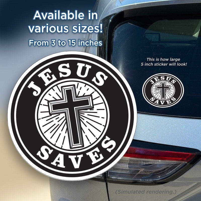 JESUS SAVES | Sticker | Bumper Window Sticker | Vinyl Sticker | Decal gallery