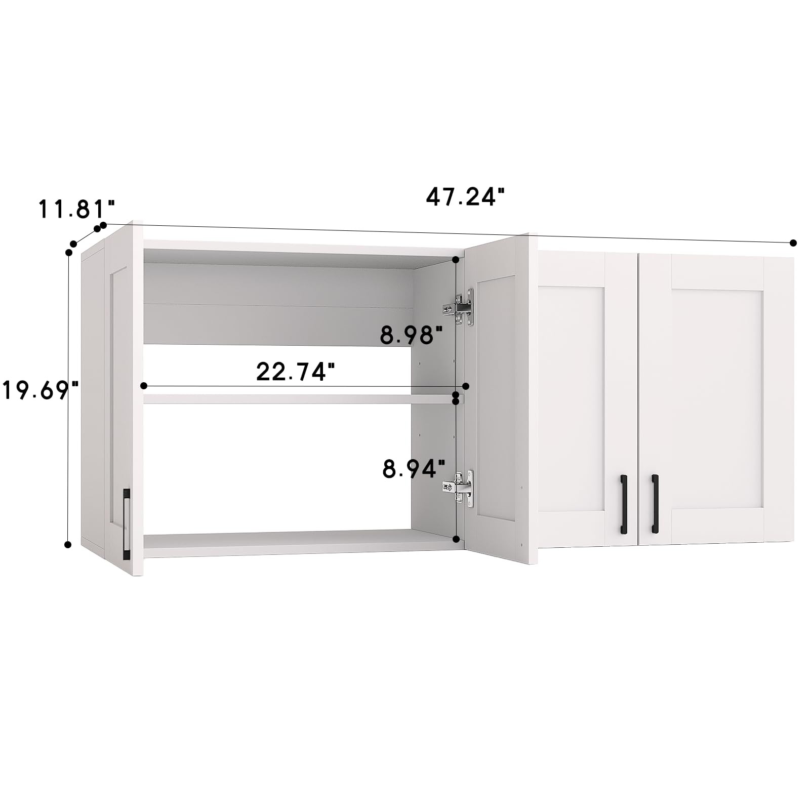 White Laundry Room Cabinets and Storage with 4 Doors and Utility Adjustable S... gallery