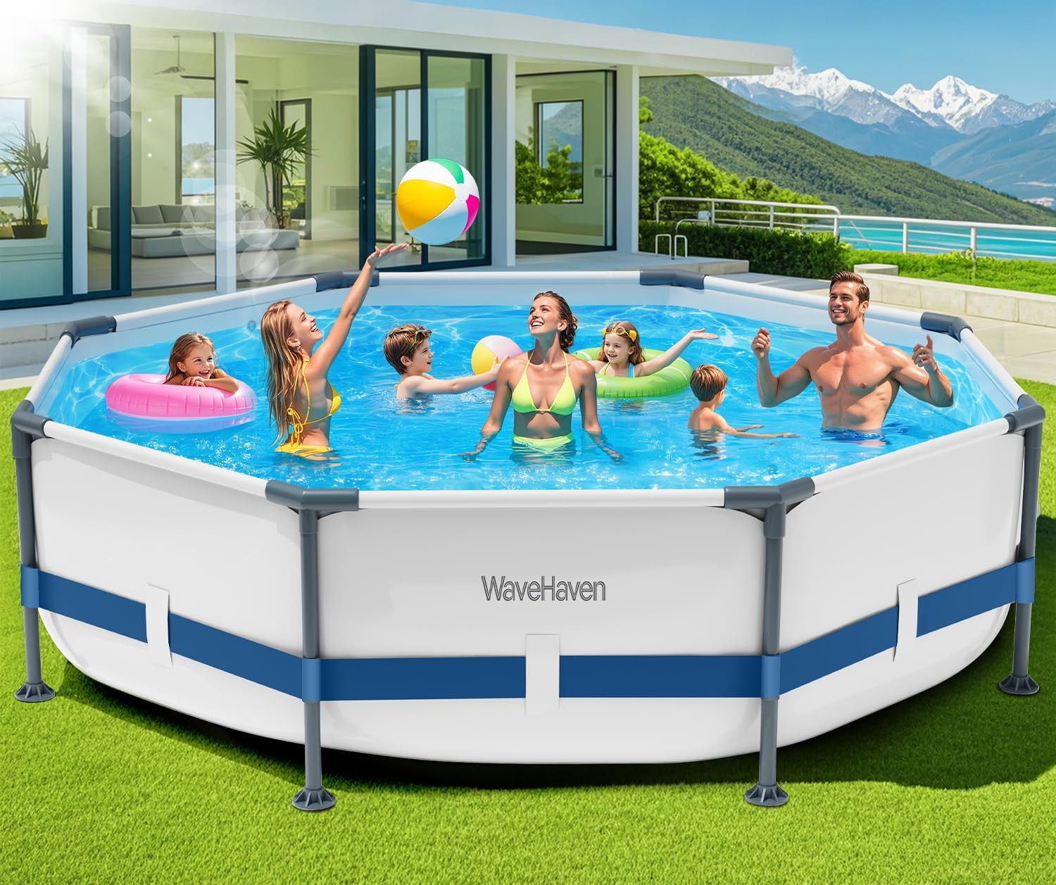 Above Ground Pool,10Ft X 30In Frame Deep Swimming Pool,Round Family Pool,Large a gallery