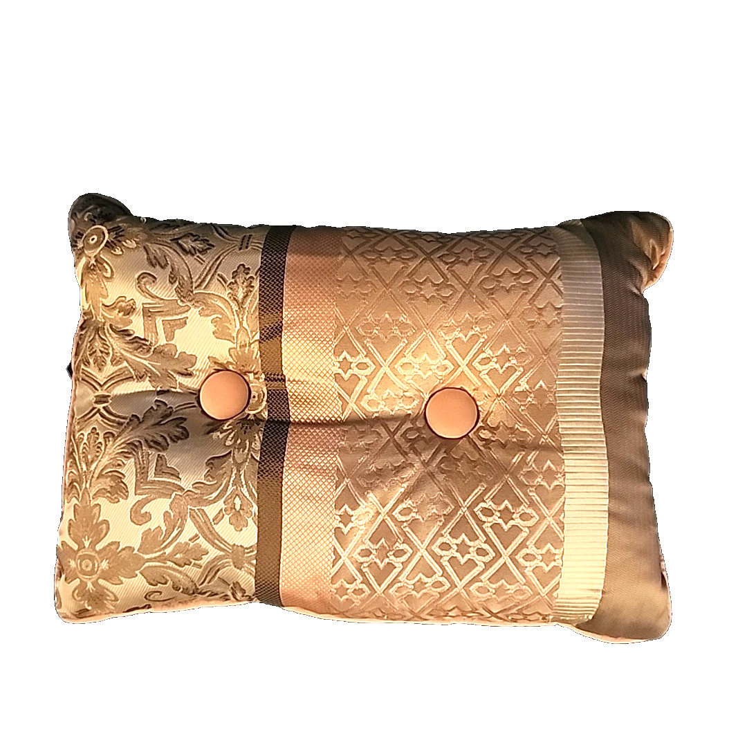 Pink and Tan Damask Pillow Rectangle Decorative 15 x 11 by Mainstays gallery