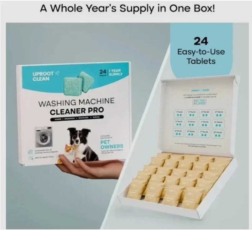 Uproot Clean Washing Machine Cleaner Tablets - 24 Pack for a 12 Month Supply. Fo gallery