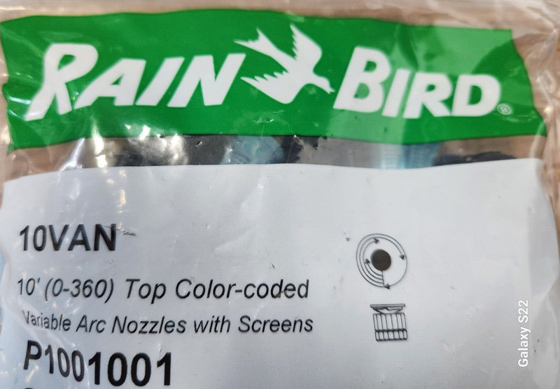 Rain Bird 10VAN Variable Arc Nozzles with Screen - 0-360 Degrees Arc - 5 Pcs gallery
