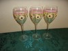 Pfaltzgraff Pistoulet Hand Painted 9 1/4" Tall Wine Glasses - Set of 3 - NEW! gallery