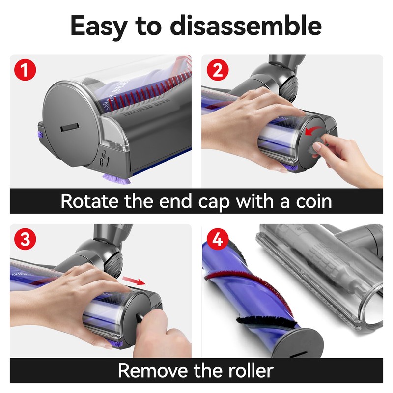 Quick-Release Motorhead Cleaner Brush for Dyson V7 V8 V10 V11 V15 Vacuum Upgrade gallery