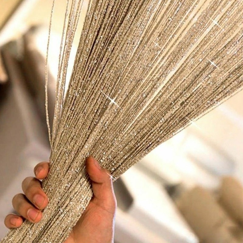 Glitter String Door Curtain Room Divider Fringe Tassel Window Panel 39inx78in gallery