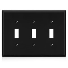 3-Gang Toggle Switch Wall Plates, Mid-Size 4.88″ H x 6.75″ L Unbreakable Ther…