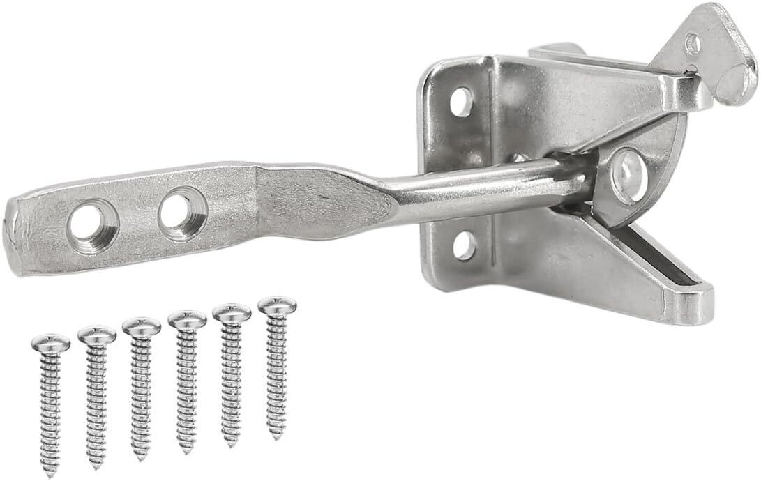Automatic Self Locking Gate Latch Lock for Metal Wood & PVC Gate - Satin Finish gallery