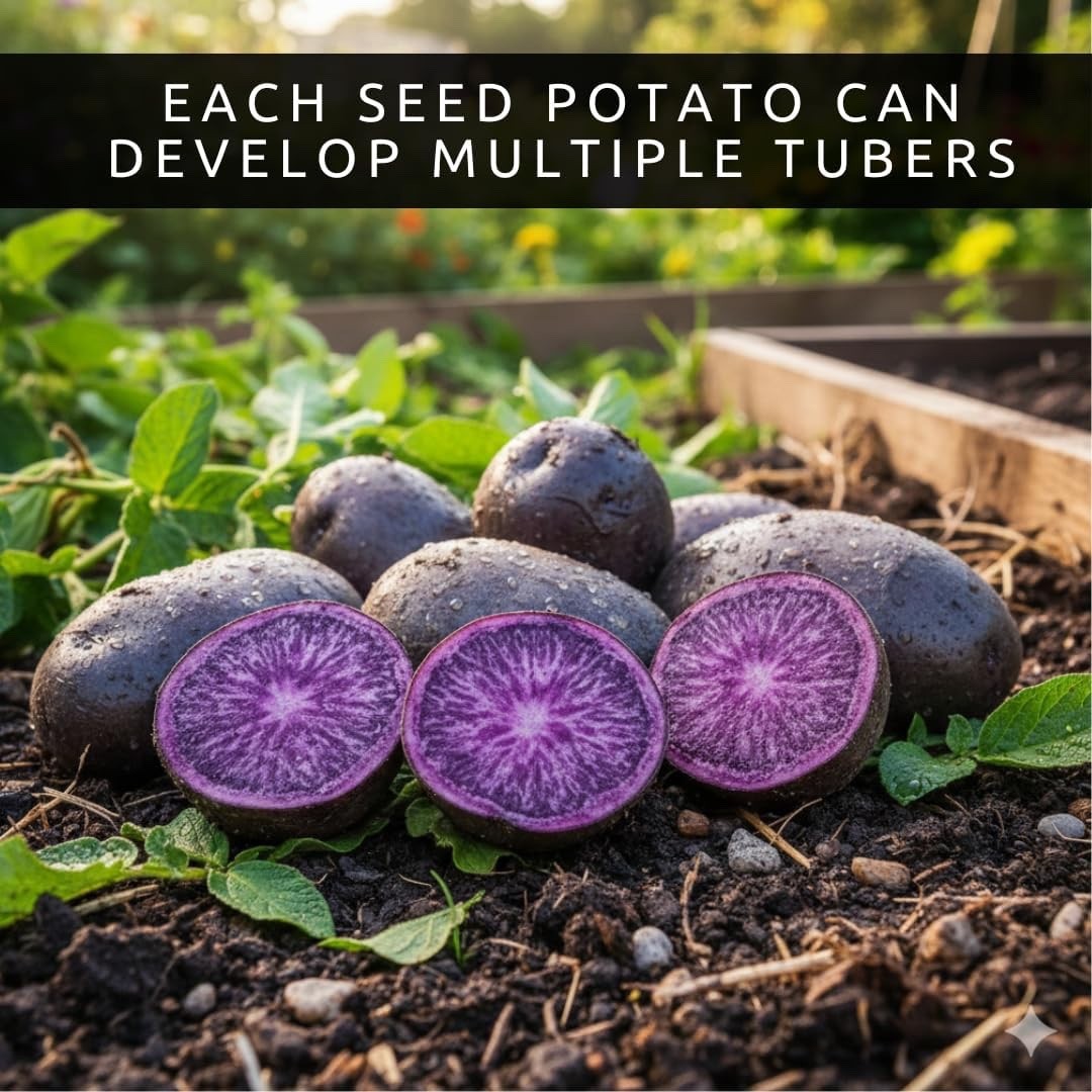 Fingerling Seed Potatoes Variety Pack | Red, Yellow & Purple (3 Pounds) gallery
