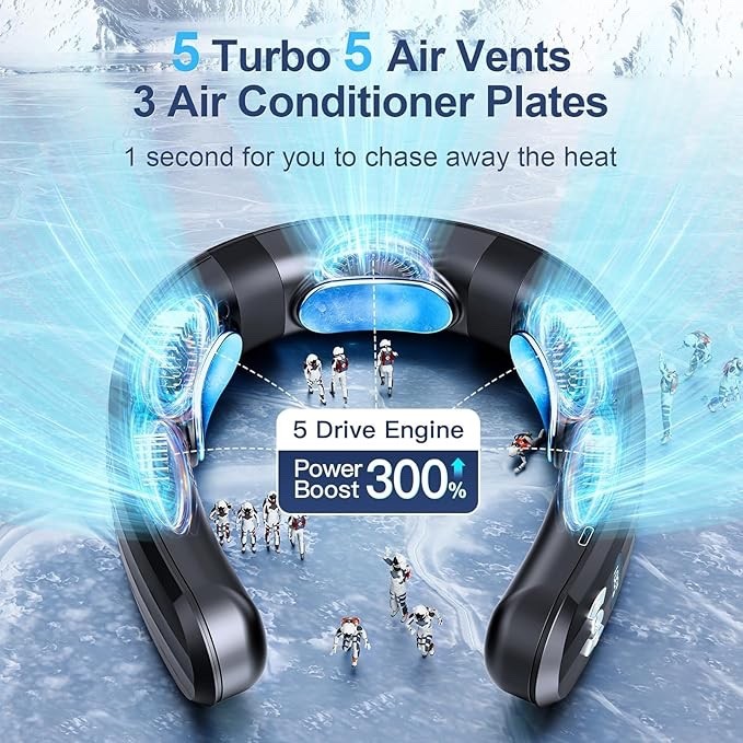 Personal Air Conditioner 6000mAh Neck Fan Rechargeable 3-Speed Portable Neck Fan gallery
