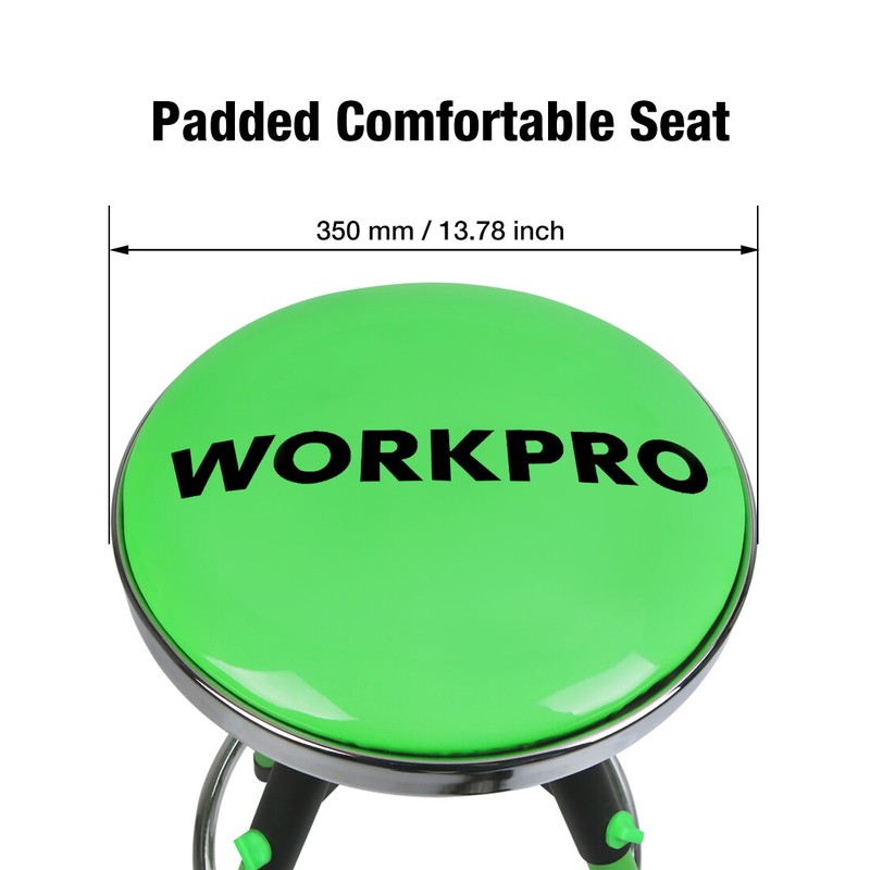 WORKPRO Heavy Duty Adjustable Hydraulic Shop Stool Garage Bar Stool 330Pound Max gallery