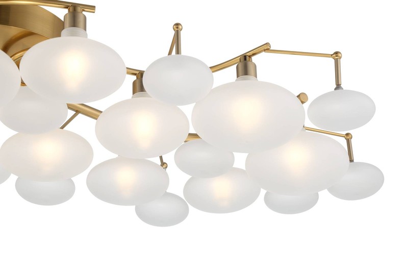 Lilypad Modern Ceiling Light Semi Flush Mount Fixture 30 1/4" Brass 12-Light LED gallery