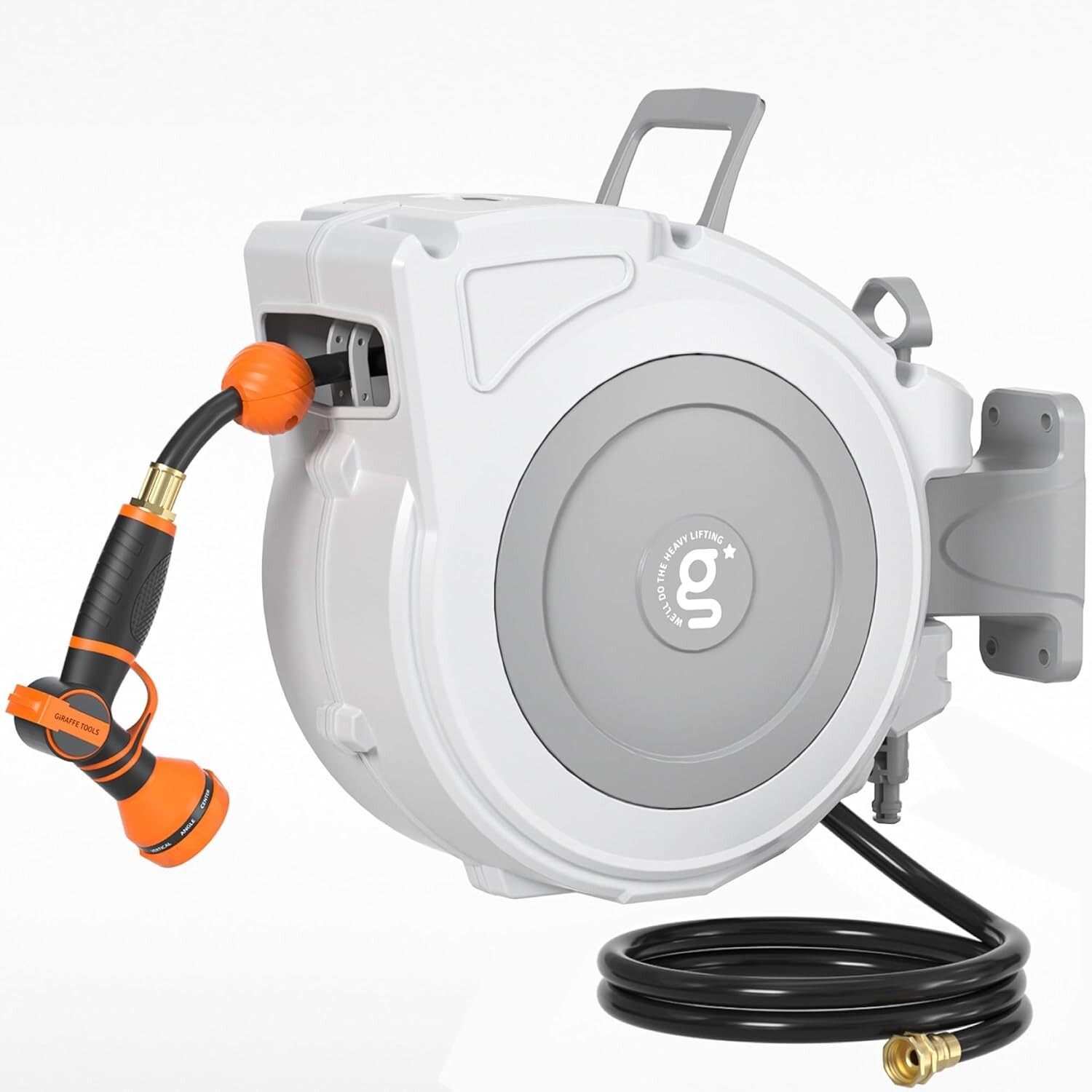 Giraffe Tools Retractable Garden Hose Reel 1/2" x 65 ft Heavy Duty Watering hose gallery