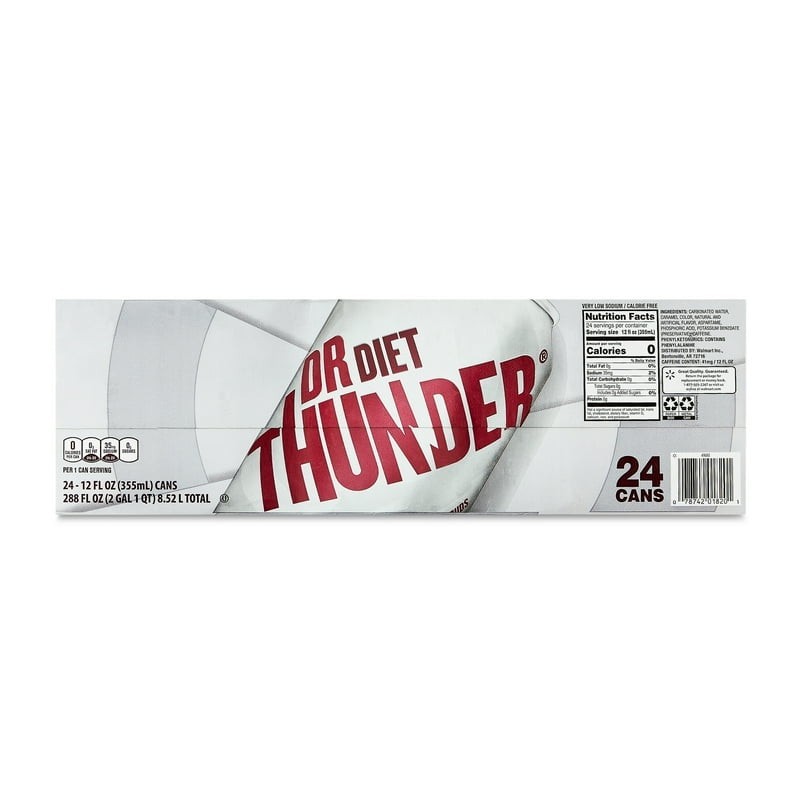 Great Value Dr Thunder Diet Calorie Free Cola Soda Pop, 12 fl oz, 24 Pack Cans gallery
