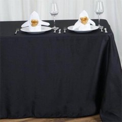 BLACK Polyester 90×156″ Rectangle TABLECLOTHS Wedding Party Home Linens SALE