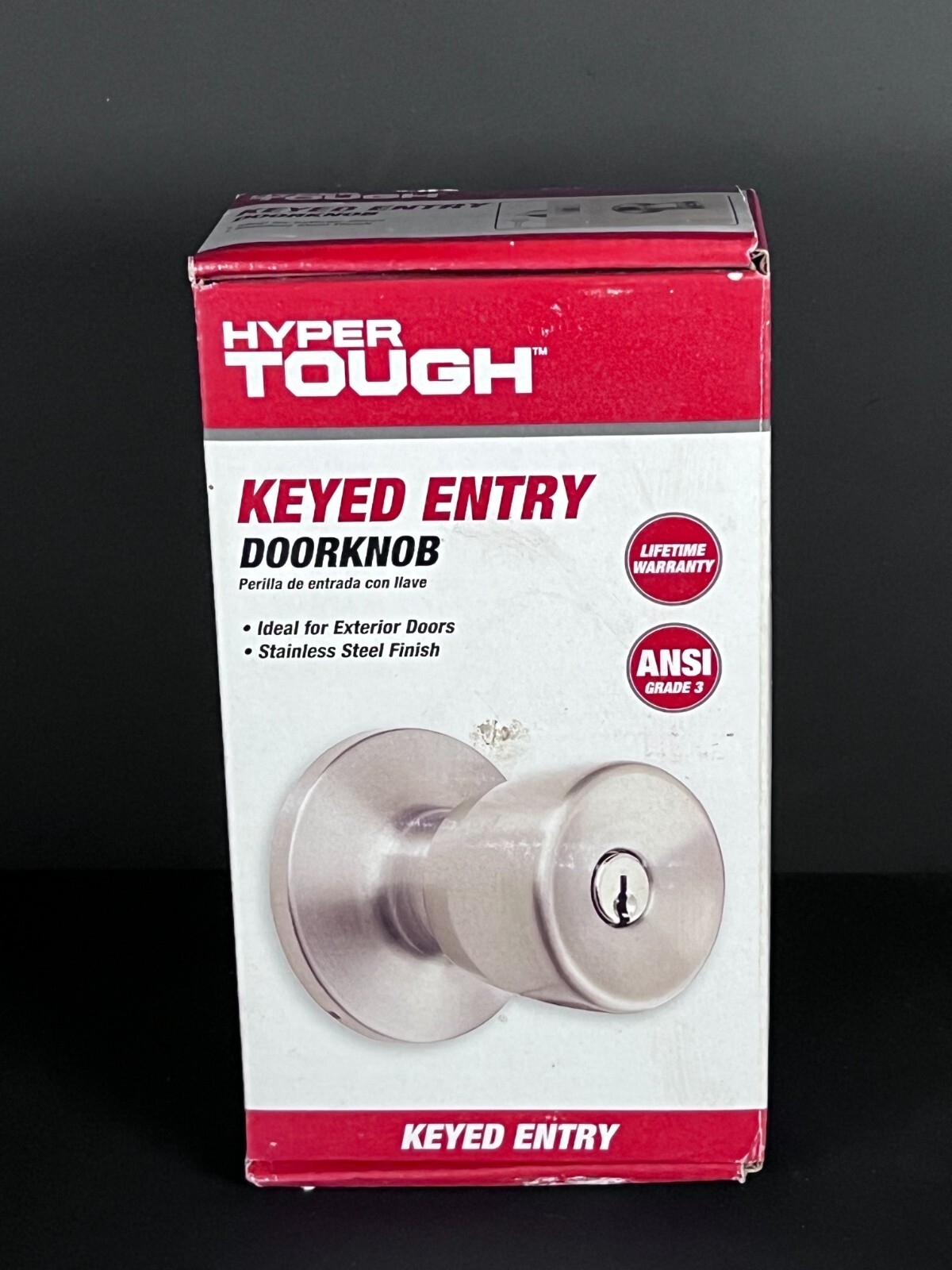 Hyper Tough Keyed Entry Doorknob Stainless Steel Finish ANSI Grade 3 Open Box gallery