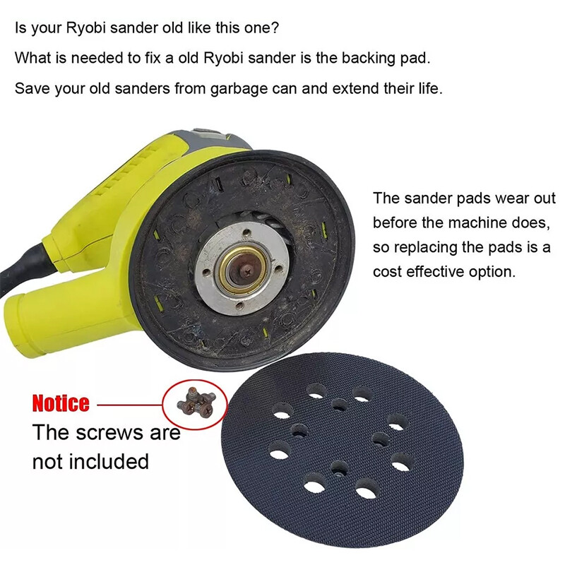 2Pcs 5" Hook&Loop Sanding Sander Pads for Ryobi RS290 RS240 RS280 RS241 RS280VS gallery